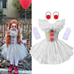 Grey Harlequin Tutu Costume Dress – Halloween Girls - thumbnail 8