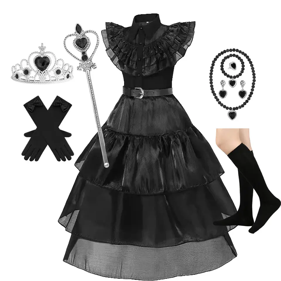 Black Gothic Costume Dress – Girls Halloween 11