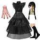 Black Gothic Costume Dress – Girls Halloween - thumbnail 12
