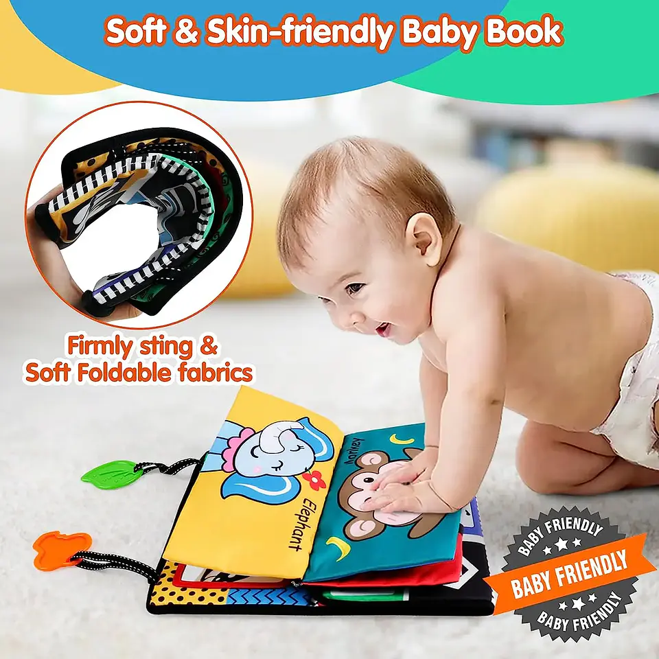 Crinkle Cloth Book & Tummy Time Mirror – Newborn 3