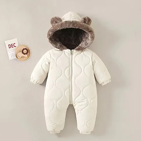Fleece Hooded Crawling Suit – Baby Onesie