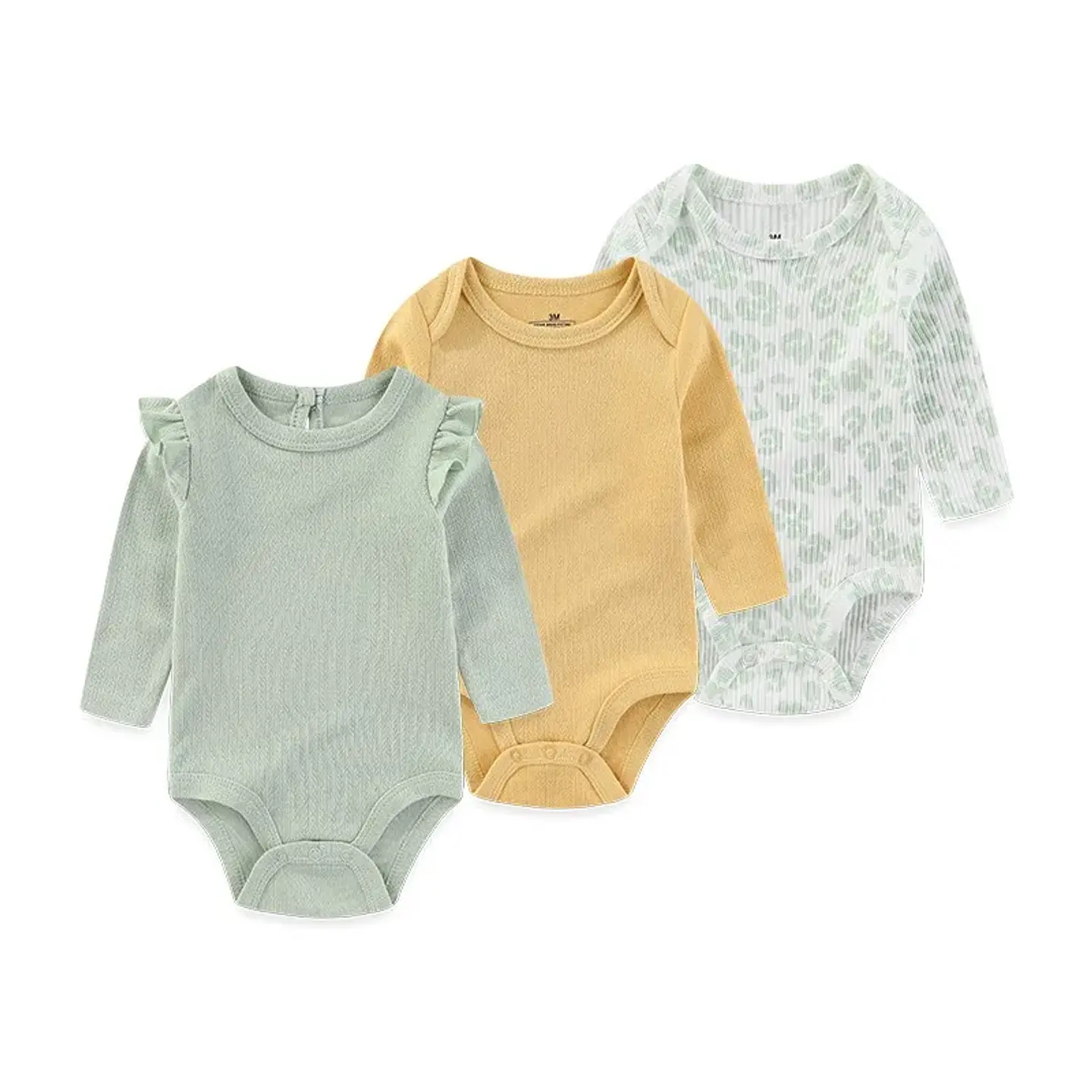 Cotton Baby Bodysuit Set – 3 Pieces Unisex 3