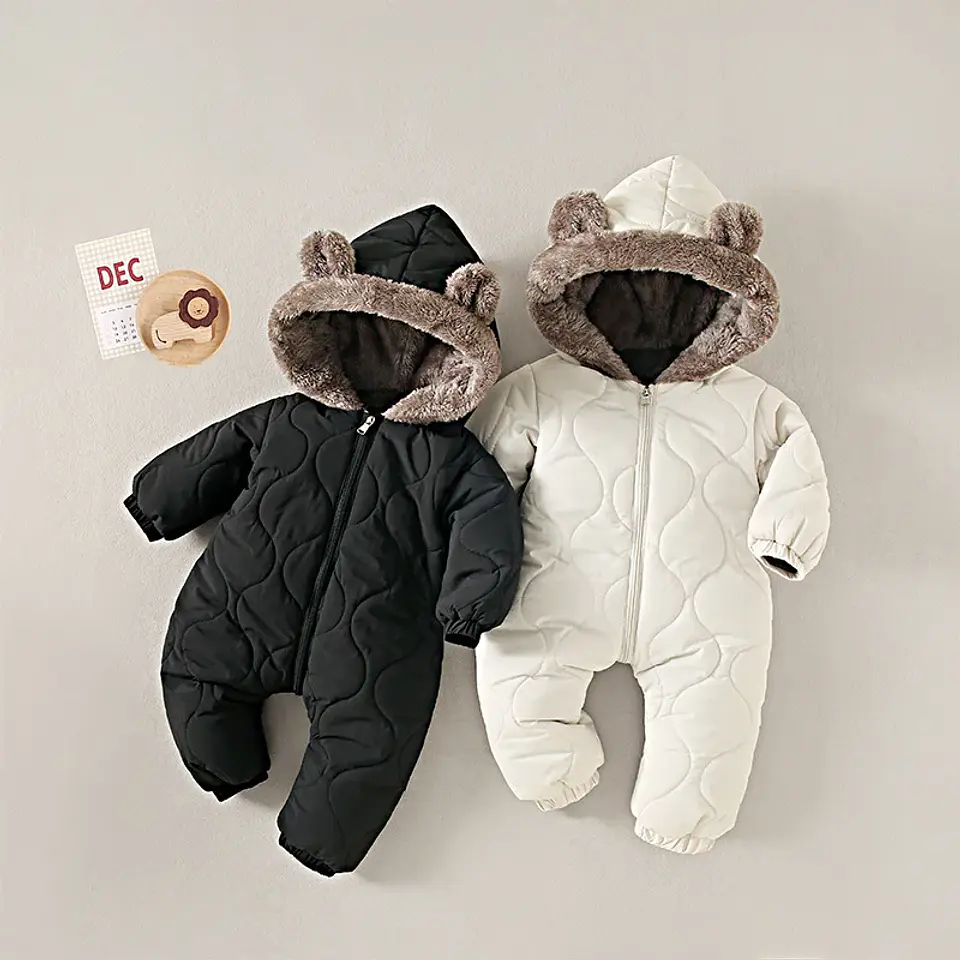 Fleece Hooded Crawling Suit – Baby Onesie 2