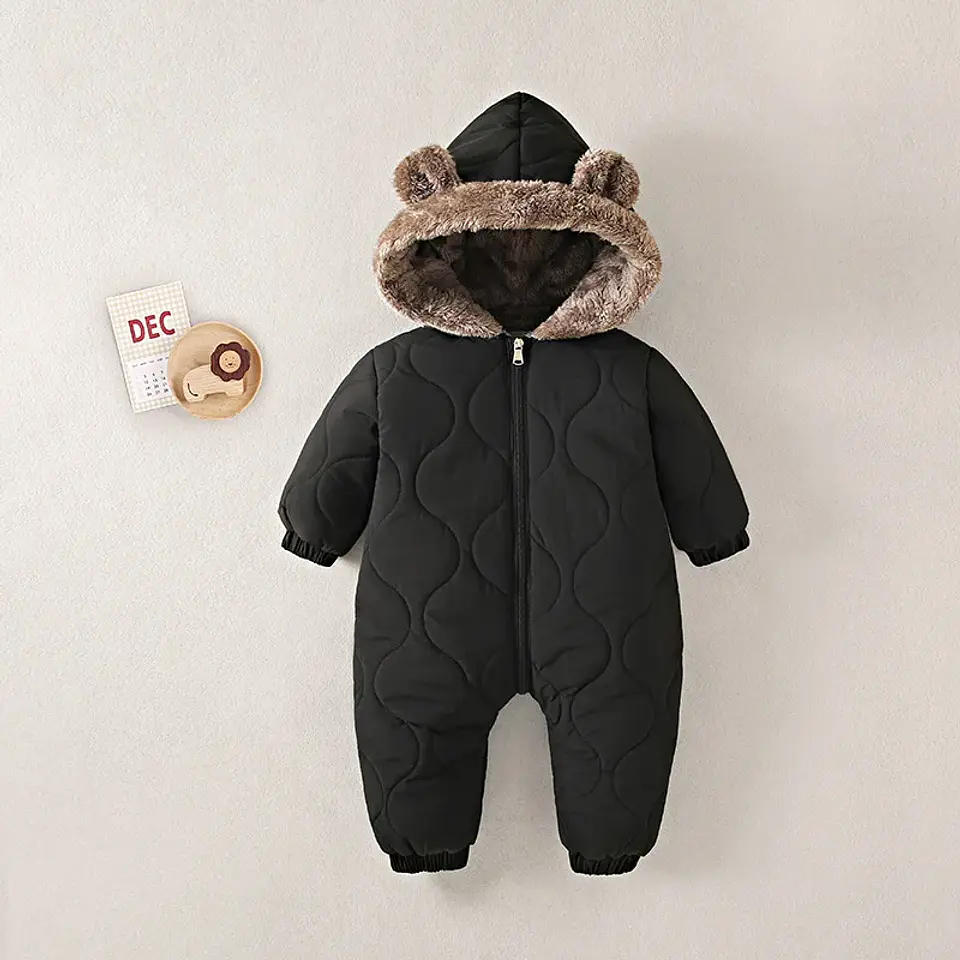 Fleece Hooded Crawling Suit – Baby Onesie 3