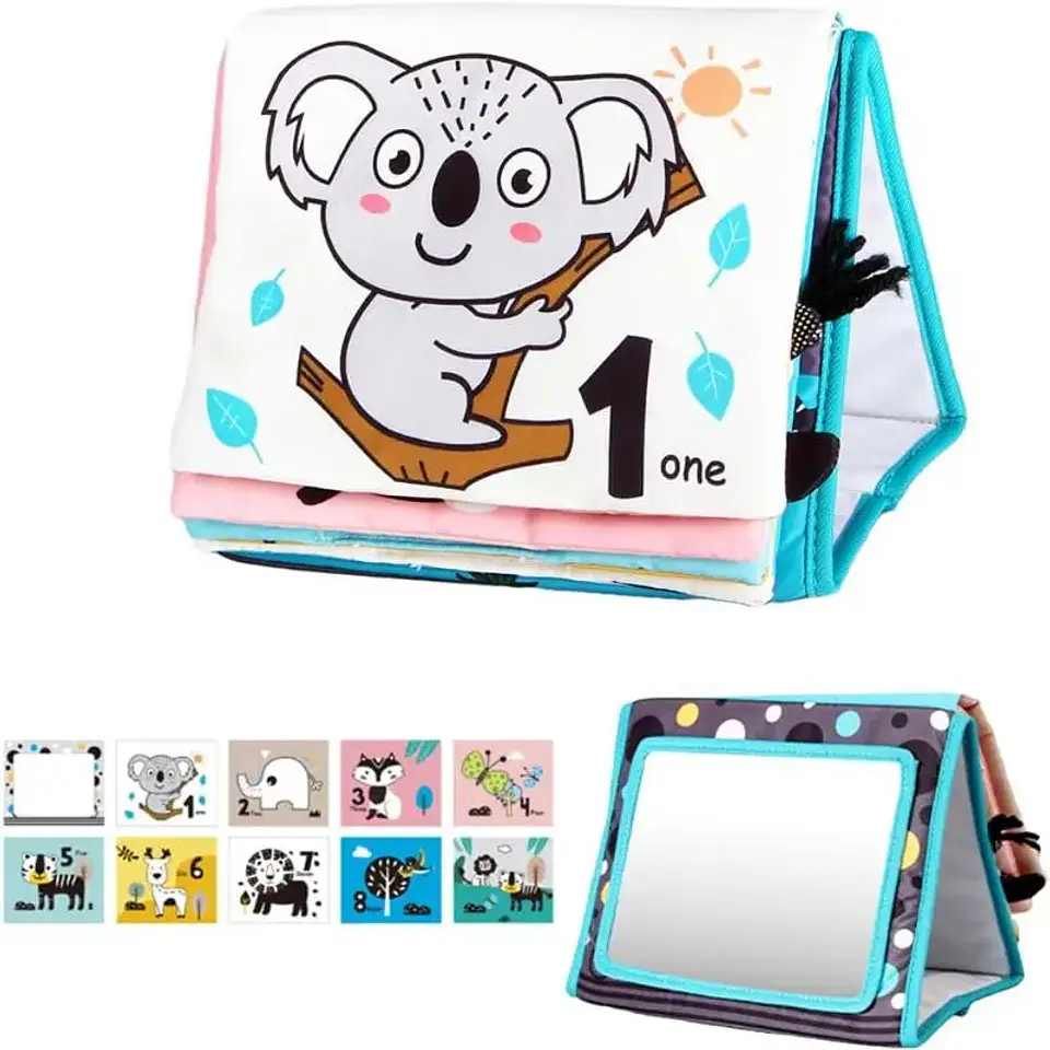 Crinkle Cloth Book & Tummy Time Mirror – Newborn 8