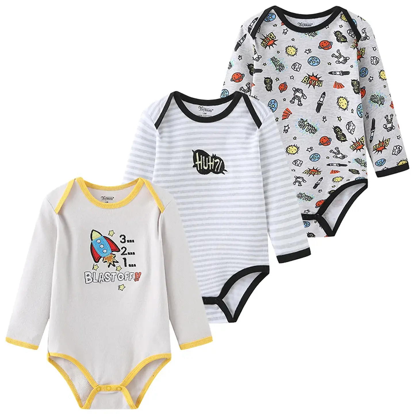 Cotton Baby Bodysuit Set – 3 Pieces Unisex 9