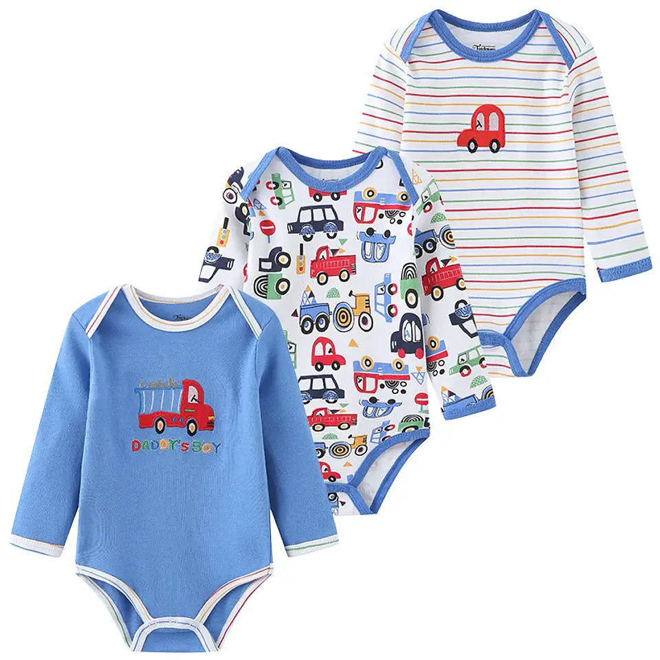Cotton Baby Bodysuit Set – 3 Pieces Unisex 11