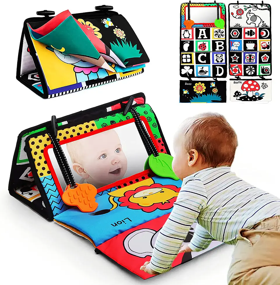 Crinkle Cloth Book & Tummy Time Mirror – Newborn 16