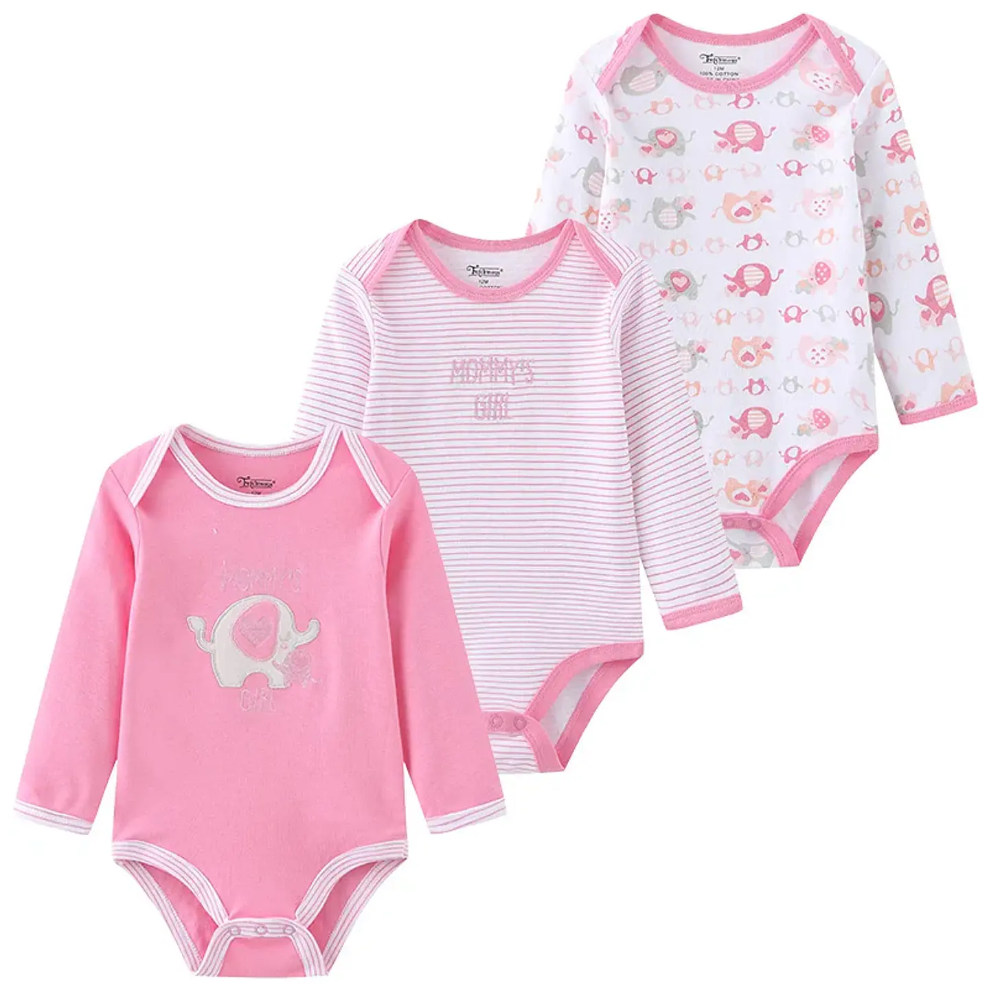 Cotton Baby Bodysuit Set – 3 Pieces Unisex 16