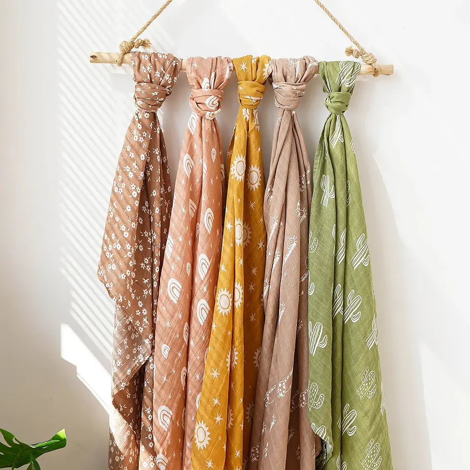 Muslin Bamboo Cotton Swaddle Blanket – Newborn Wrap 3
