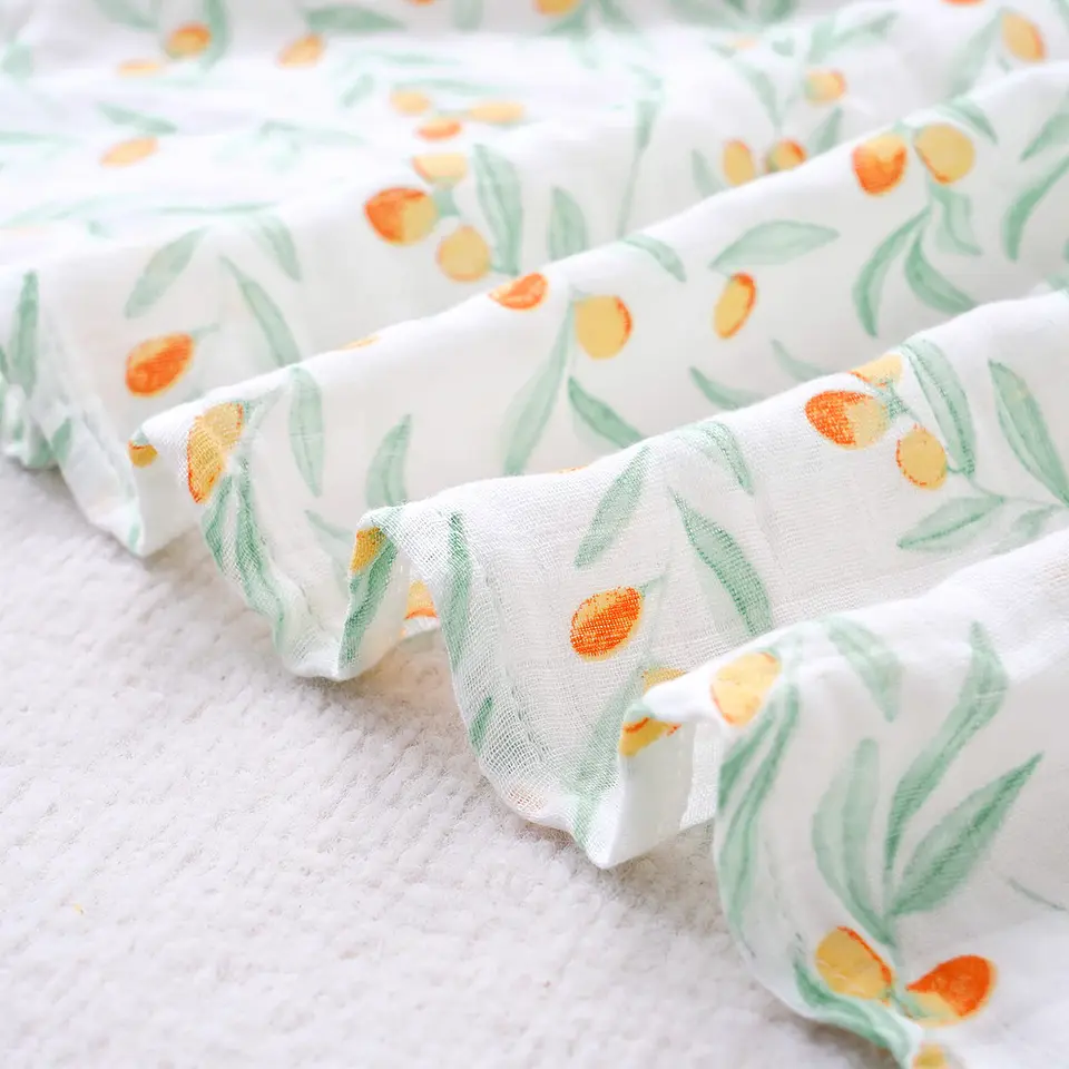 Bamboo Cotton Muslin Swaddle Blanket Set – 3 Pieces 4