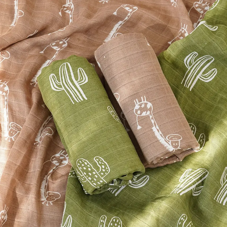 Muslin Bamboo Cotton Swaddle Blanket – Newborn Wrap 6