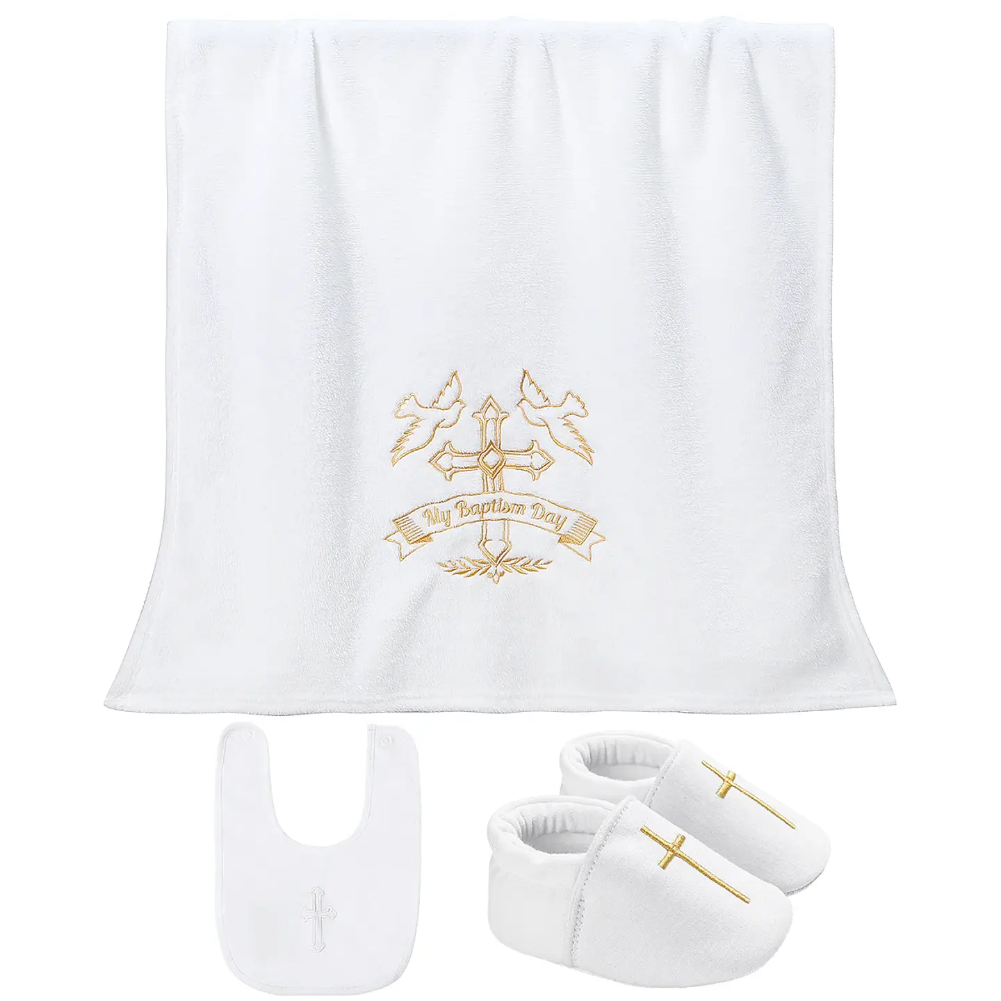 Embroidered White Baptism Blanket – Christening Gift 8