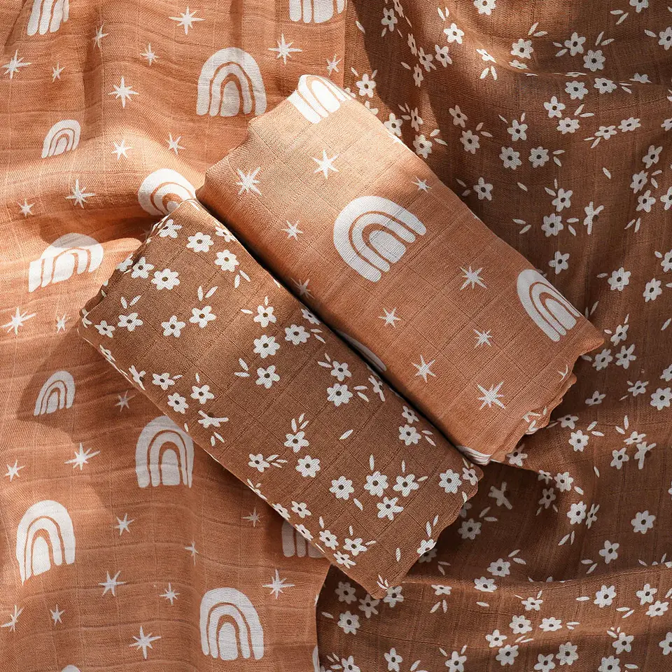 Muslin Bamboo Cotton Swaddle Blanket – Newborn Wrap 8