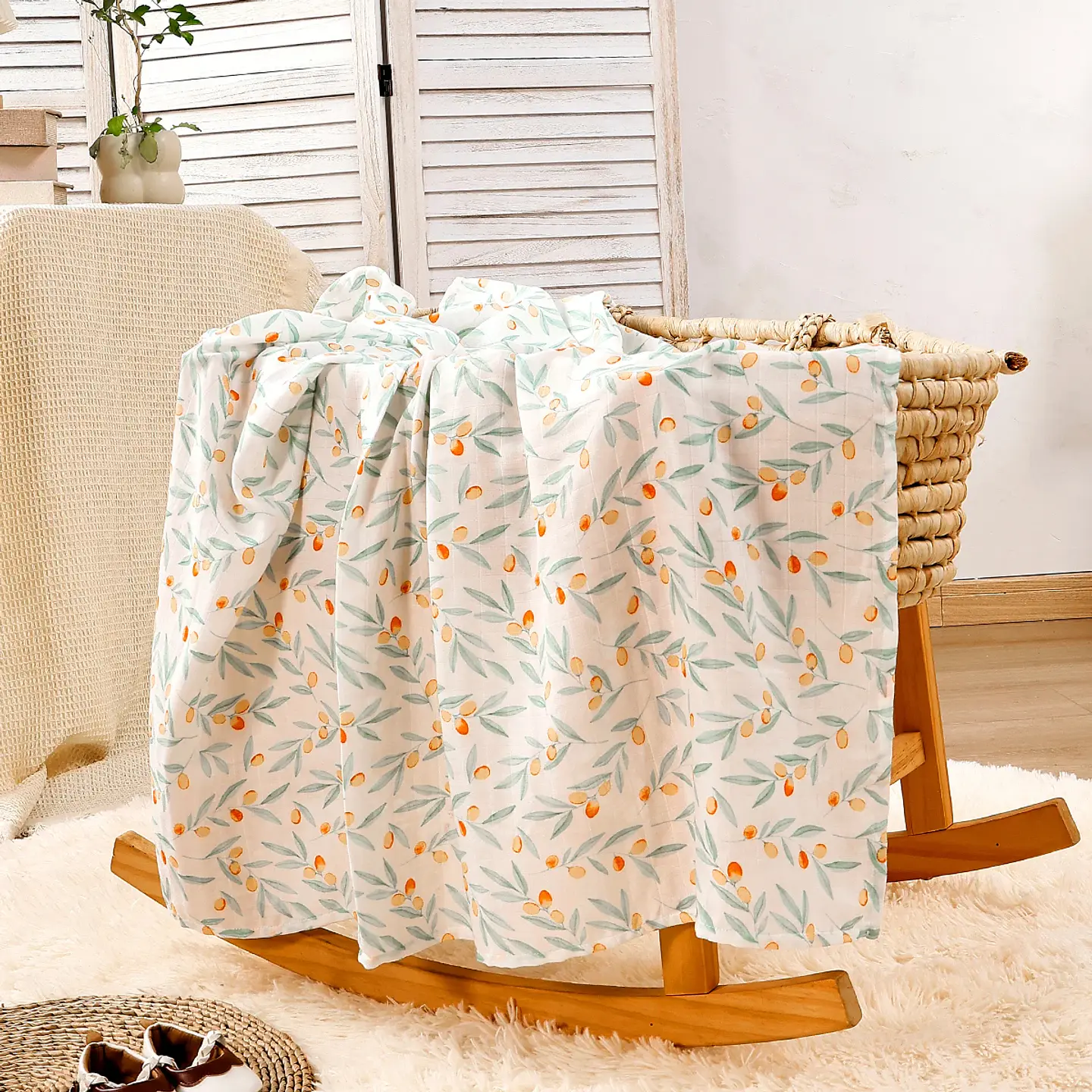 Bamboo Cotton Muslin Swaddle Blanket Set – 3 Pieces 5