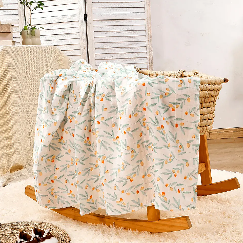 Bamboo Cotton Muslin Swaddle Blanket Set – 3 Pieces 5