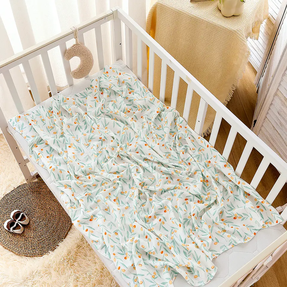 Bamboo Cotton Muslin Swaddle Blanket Set – 3 Pieces 6