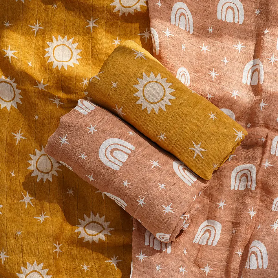 Muslin Bamboo Cotton Swaddle Blanket – Newborn Wrap 13