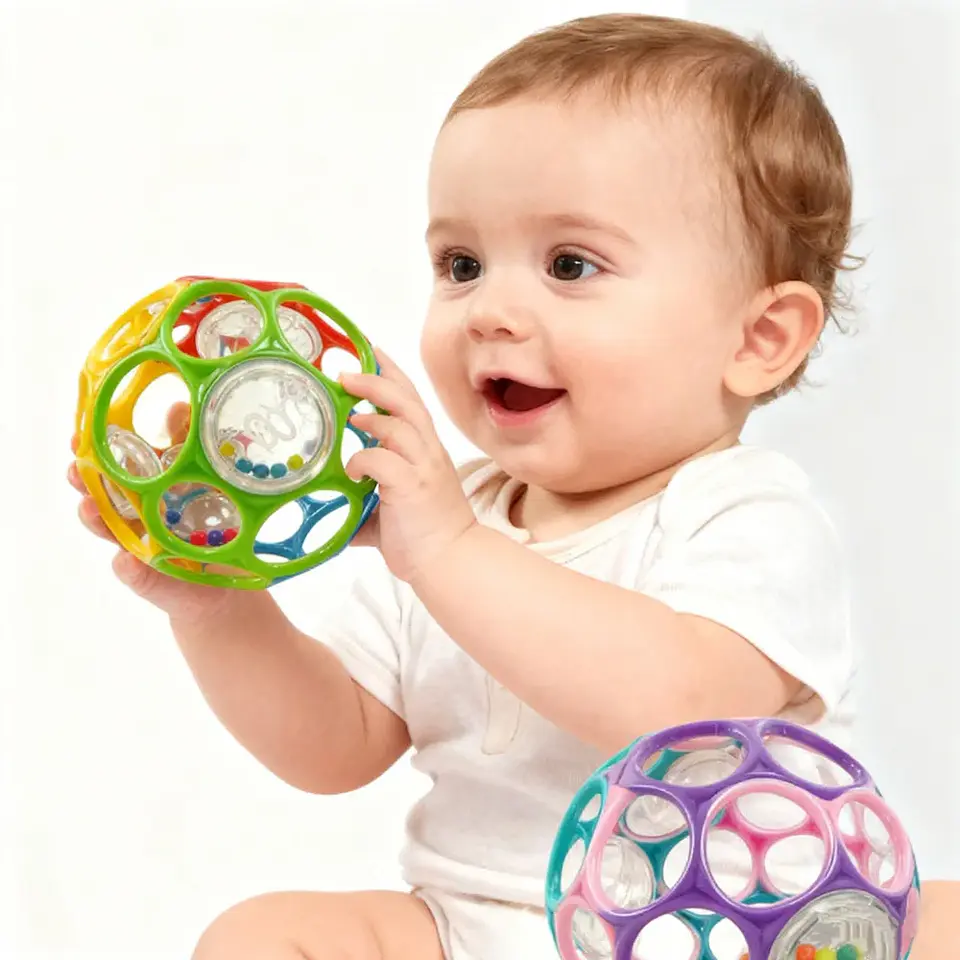 Baby Grasping Ball Rattle – Bell Sensory Toy 1