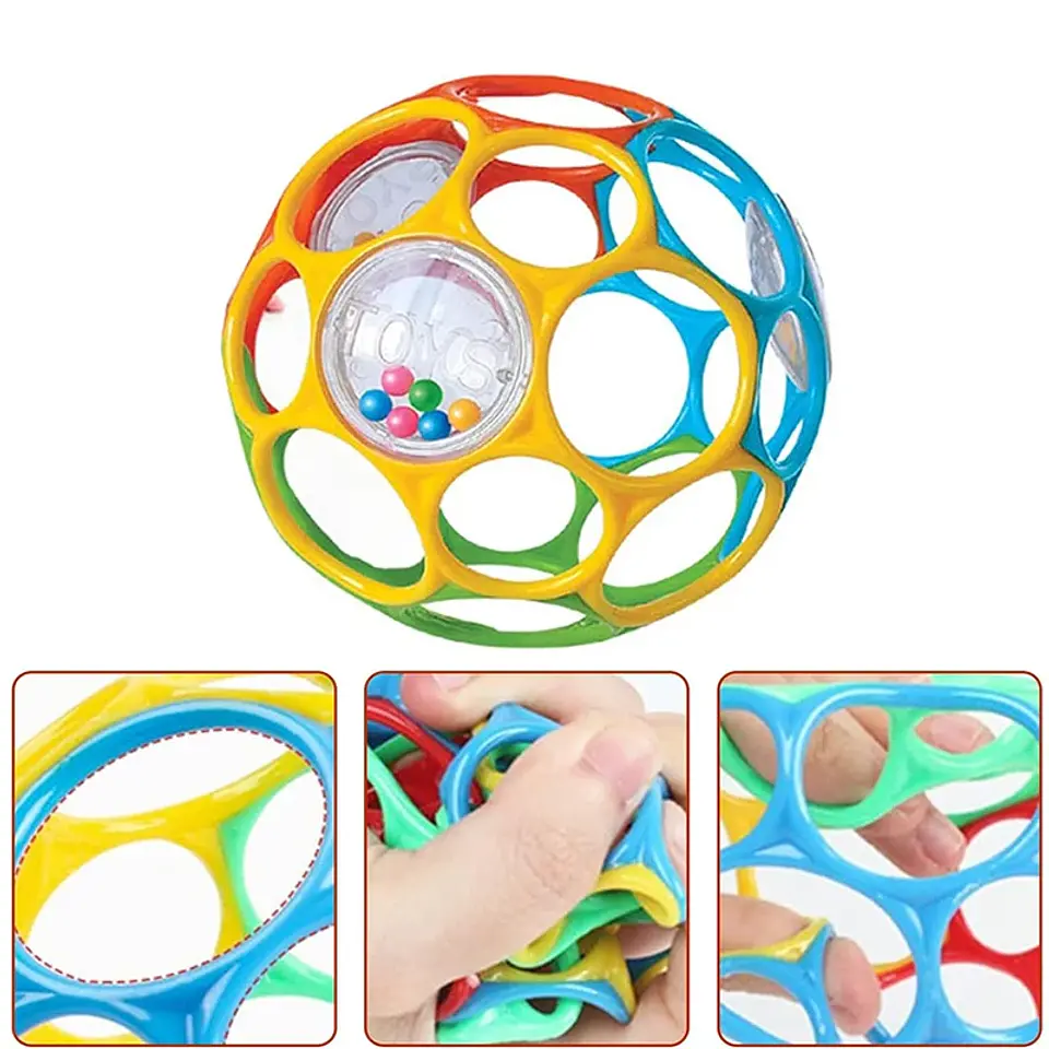 Baby Grasping Ball Rattle – Bell Sensory Toy 4