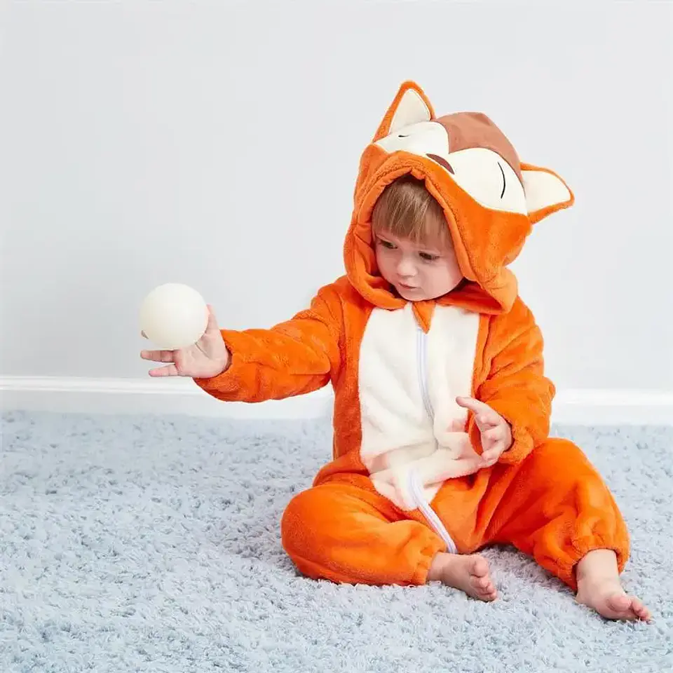 Cartoon Flannel Baby Romper – Animal Jumpsuit Costume 11