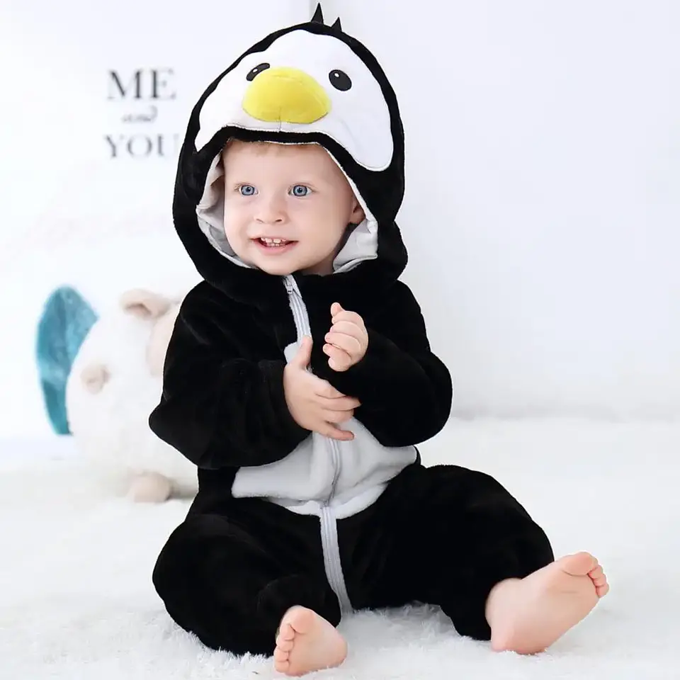 Cartoon Flannel Baby Romper – Animal Jumpsuit Costume 15