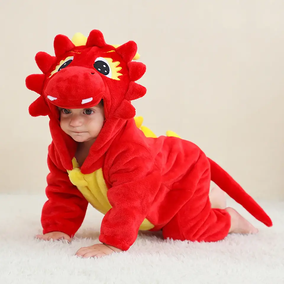 Cartoon Flannel Baby Romper – Animal Jumpsuit Costume 18