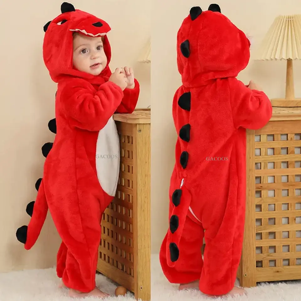 Cartoon Flannel Baby Romper – Animal Jumpsuit Costume 20