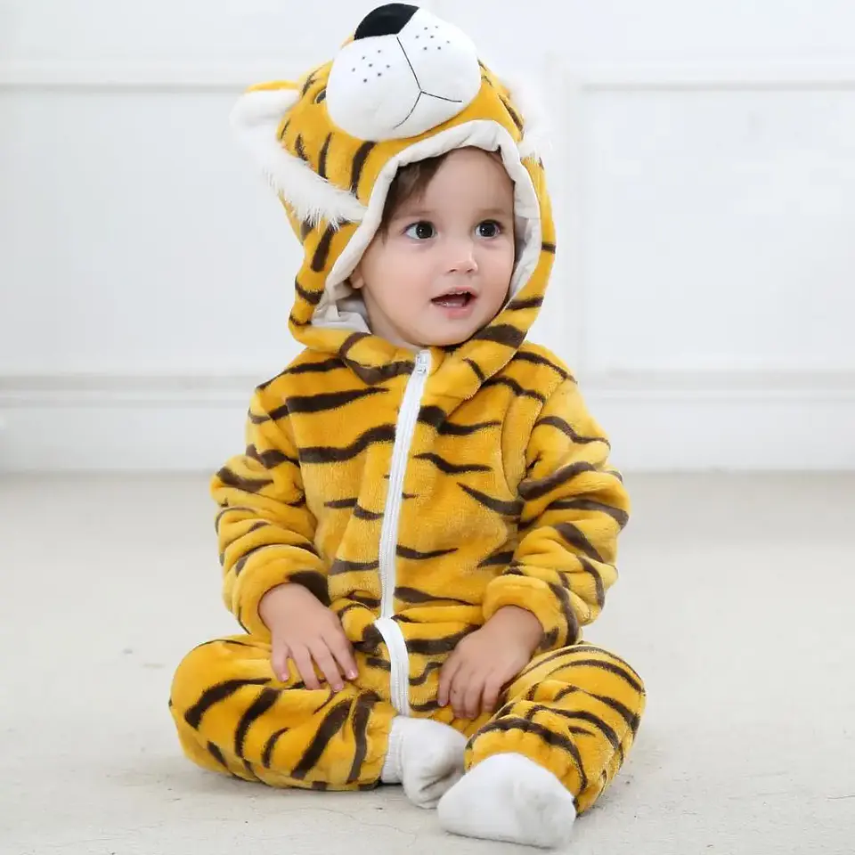 Cartoon Flannel Baby Romper – Animal Jumpsuit Costume 22