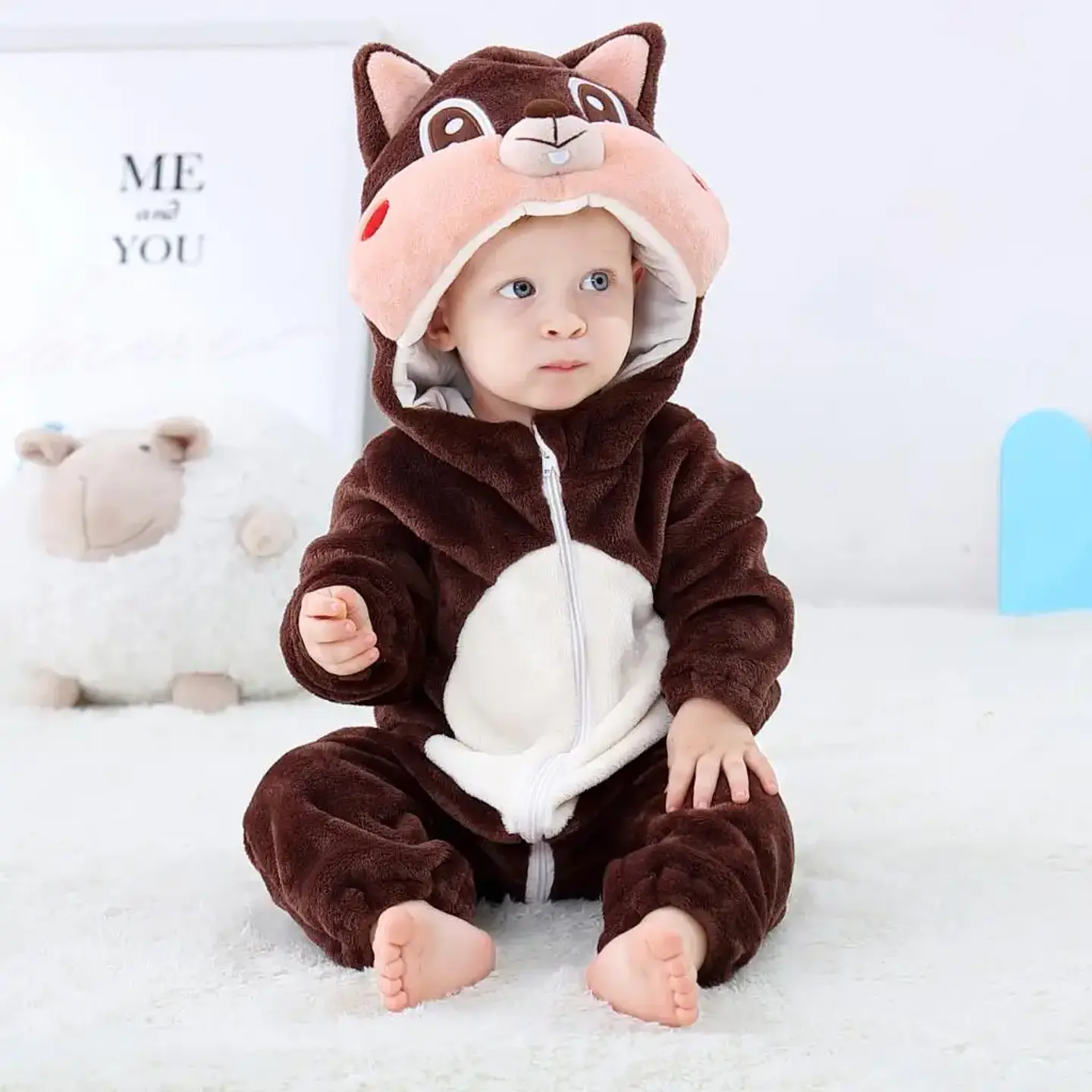 Cartoon Flannel Baby Romper – Animal Jumpsuit Costume 23