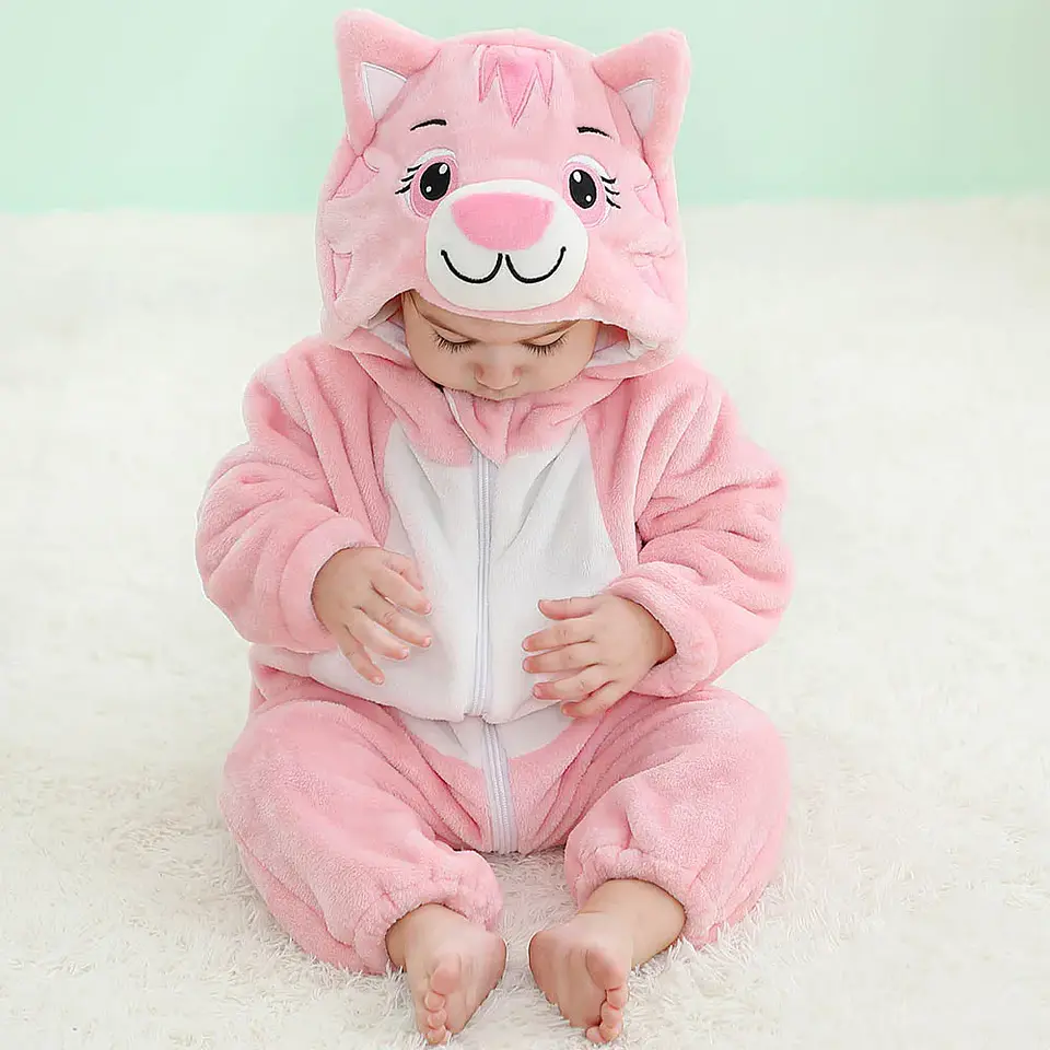 Cartoon Flannel Baby Romper – Animal Jumpsuit Costume 24