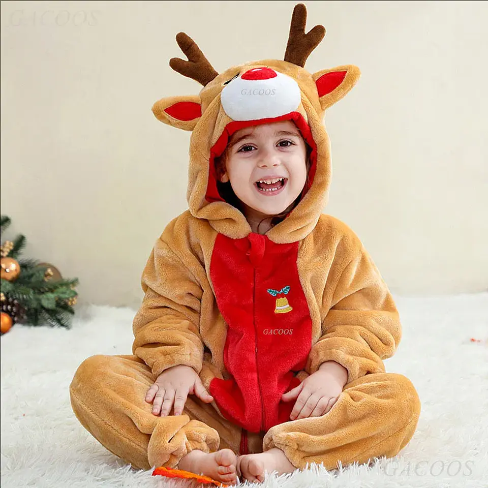 Cartoon Flannel Baby Romper – Animal Jumpsuit Costume 29