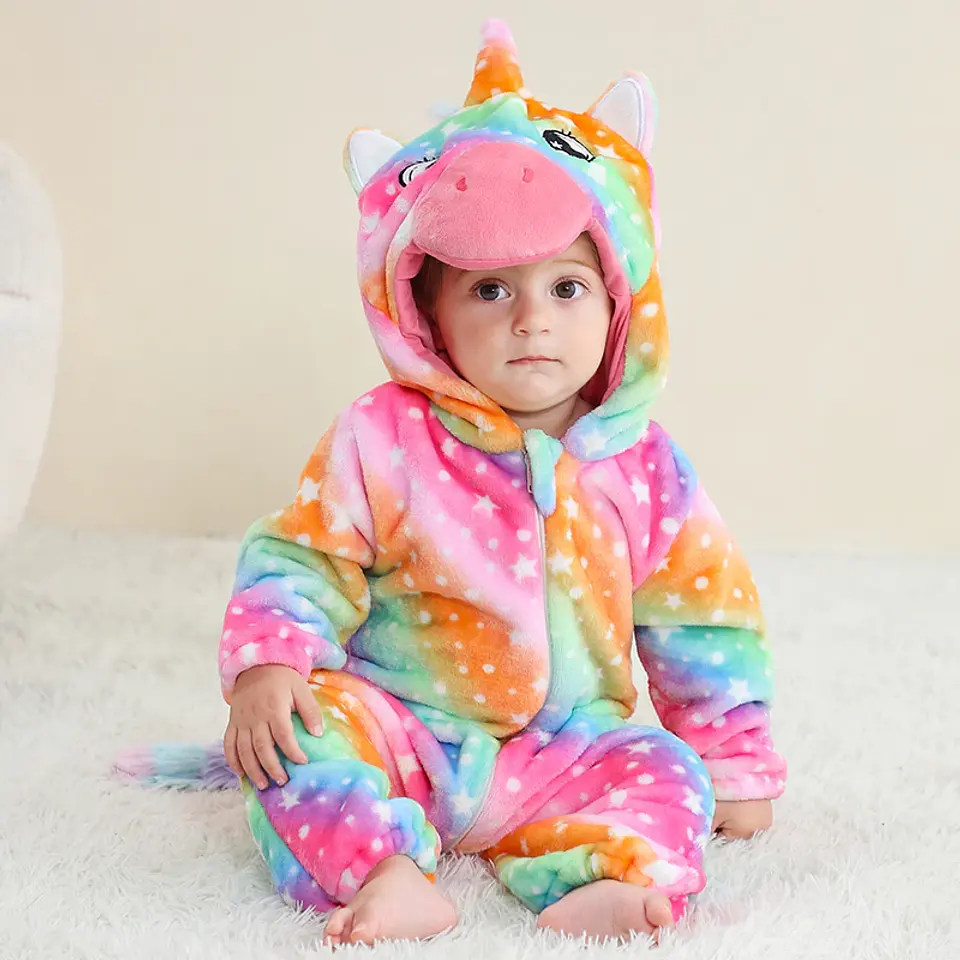 Cartoon Flannel Baby Romper – Animal Jumpsuit Costume 35