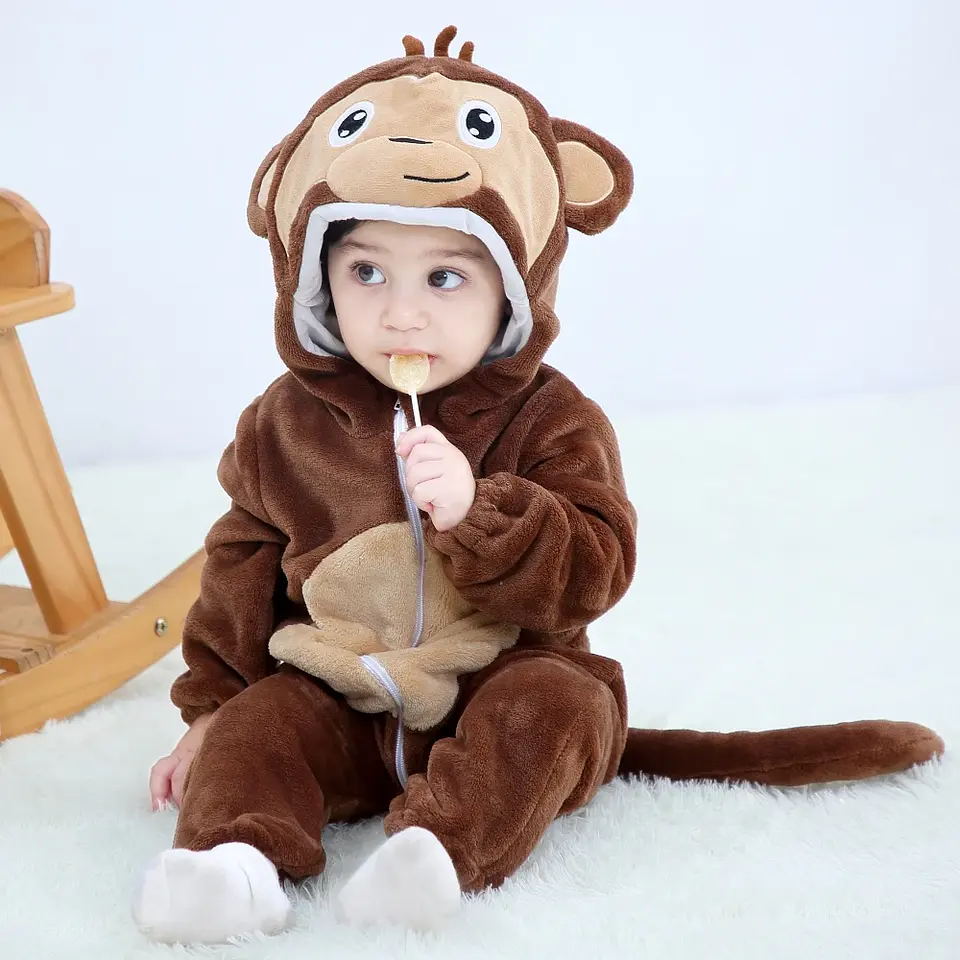 Cartoon Flannel Baby Romper – Animal Jumpsuit Costume 40