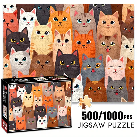 Cat Pattern Jigsaw Puzzle – Family Interactive Game