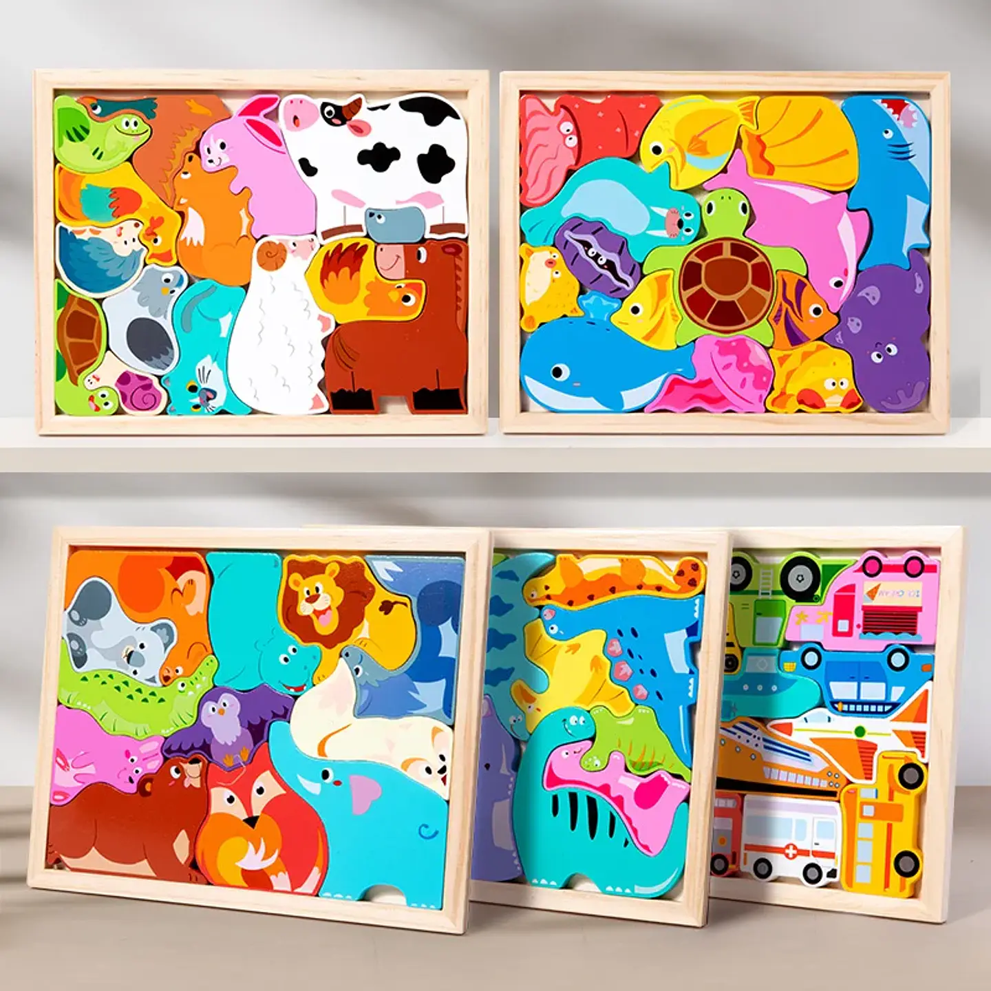 3D Wooden Jigsaw Puzzle – Cartoon Animal Board 1