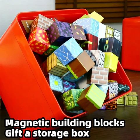 Magnetic Building Blocks Desktop Puzzle – With Box