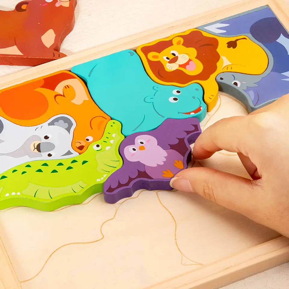 3D Wooden Jigsaw Puzzle – Cartoon Animal Board 4