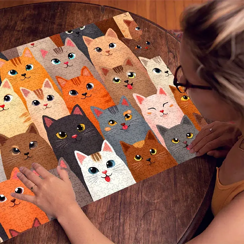 Cat Pattern Jigsaw Puzzle – Family Interactive Game 4