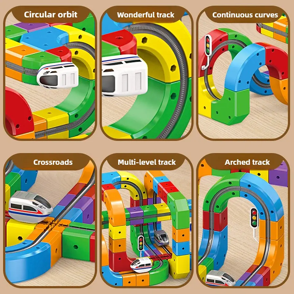 Magic Track Train Set – Magnetic Rail Building Blocks 6