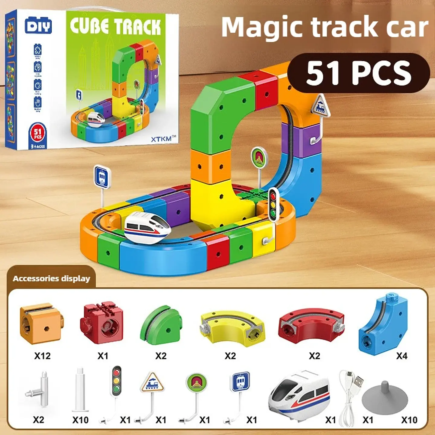 Magic Track Train Set – Magnetic Rail Building Blocks 7