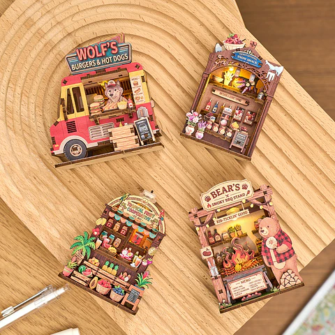DIY Fridge Magnet Set – Miniature Shop with LED