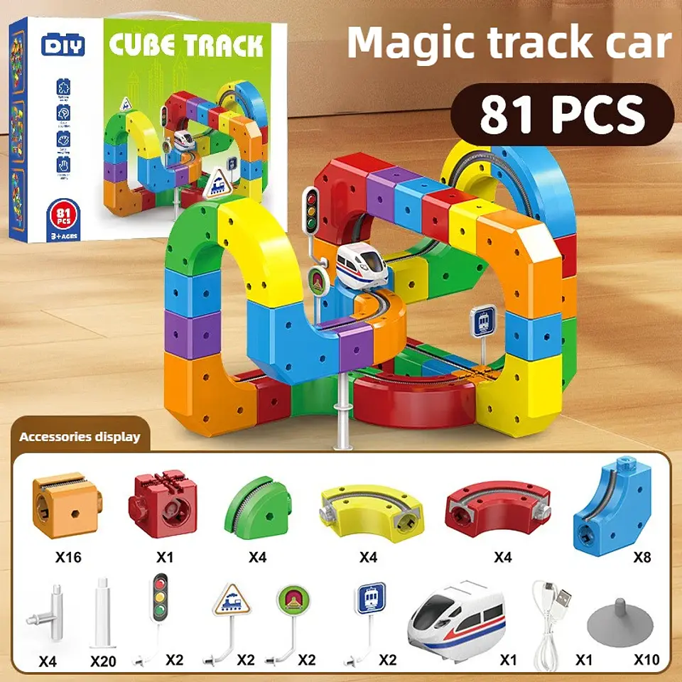 Magic Track Train Set – Magnetic Rail Building Blocks 8
