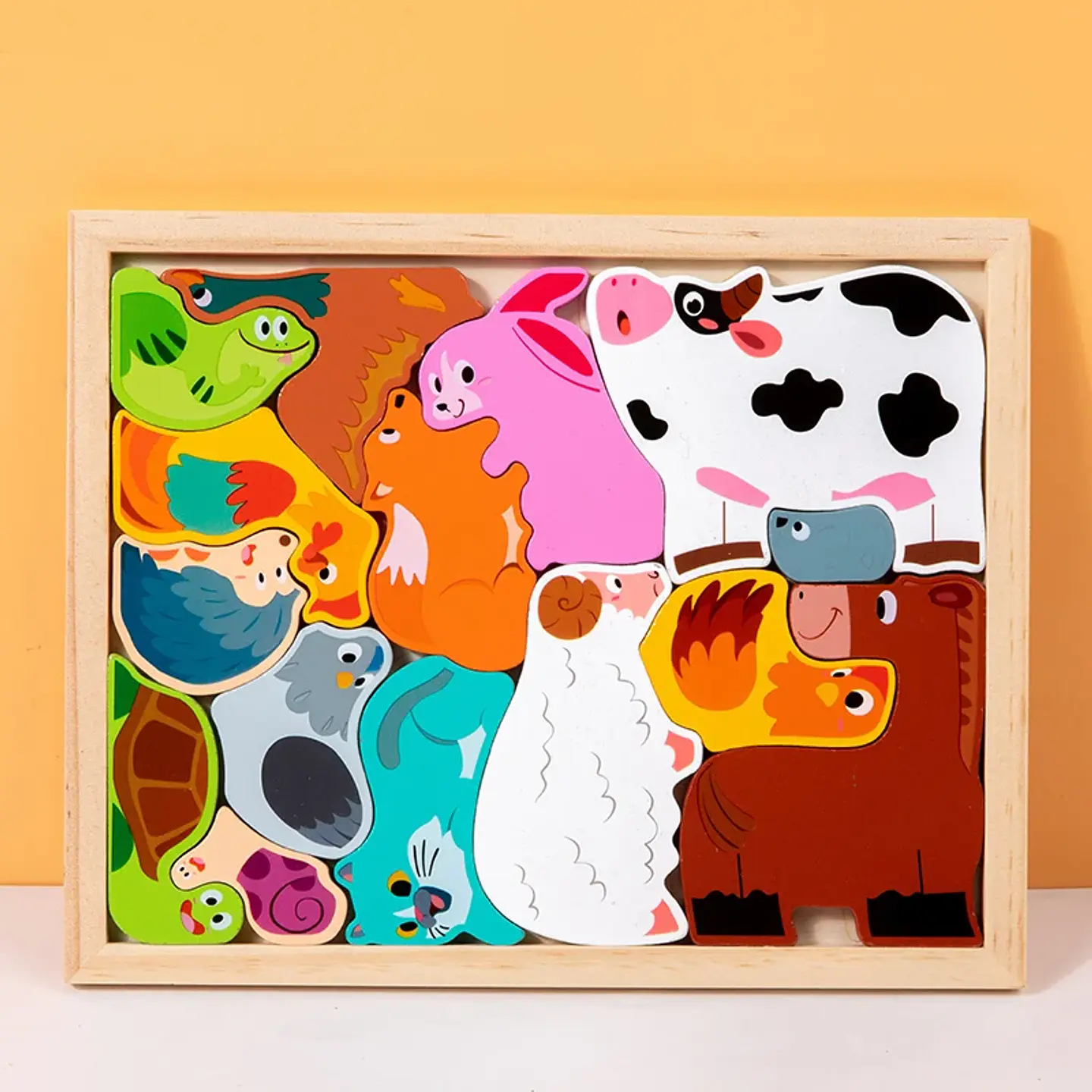3D Wooden Jigsaw Puzzle – Cartoon Animal Board 9