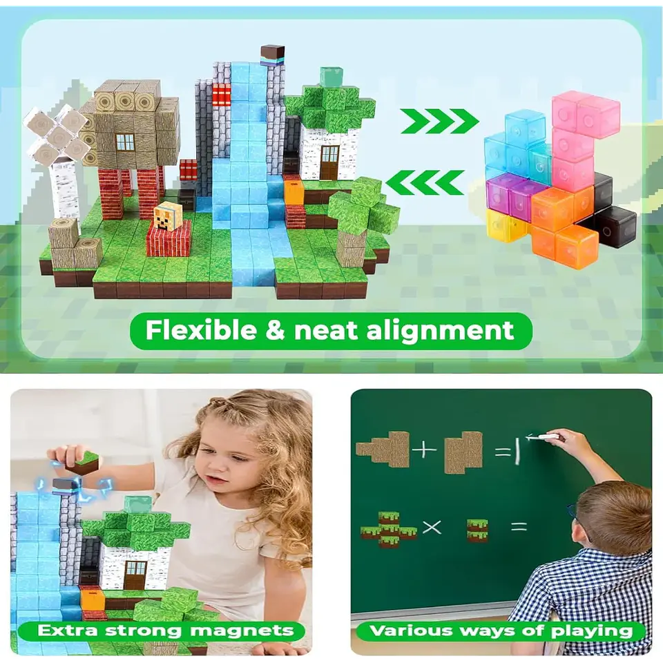 Magnetic Building Blocks – Forest Cabin Theme 4