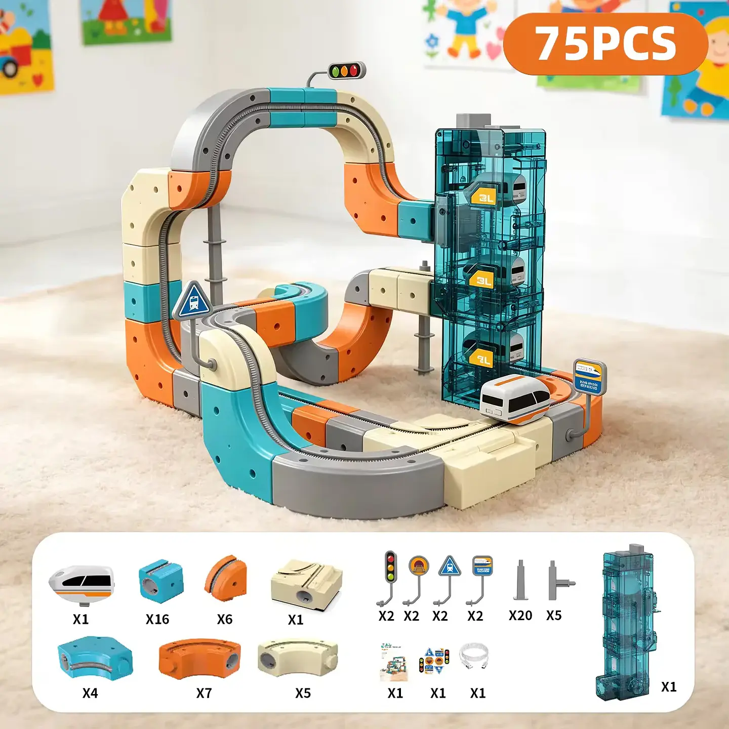 Magic Track Train Set – Magnetic Rail Building Blocks 10
