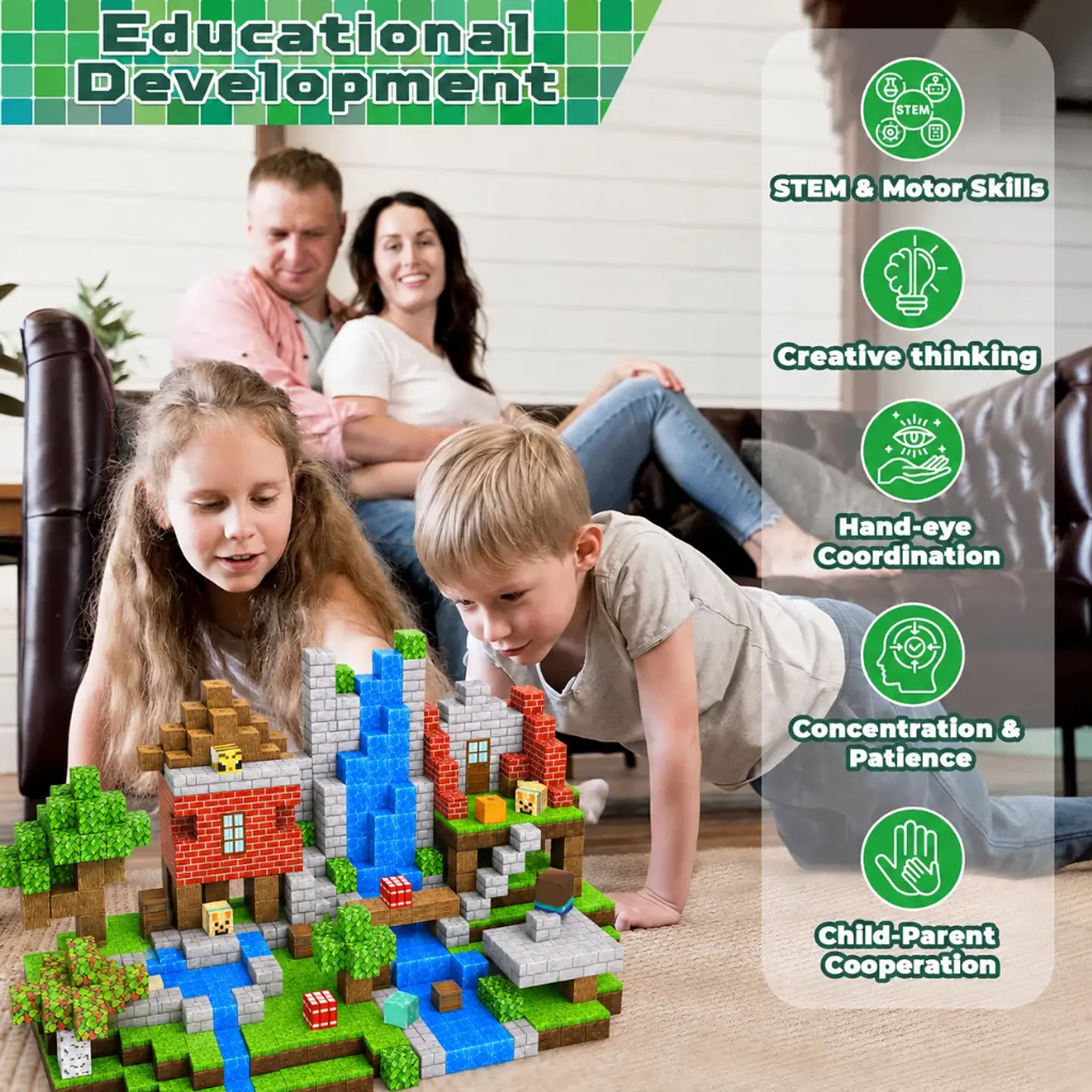 Magnetic Building Blocks – Forest Cabin Theme 5