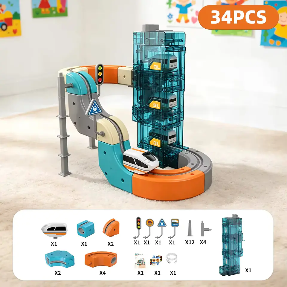 Magic Track Train Set – Magnetic Rail Building Blocks 11