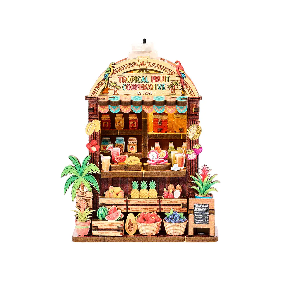 DIY Fridge Magnet Set – Miniature Shop with LED 11