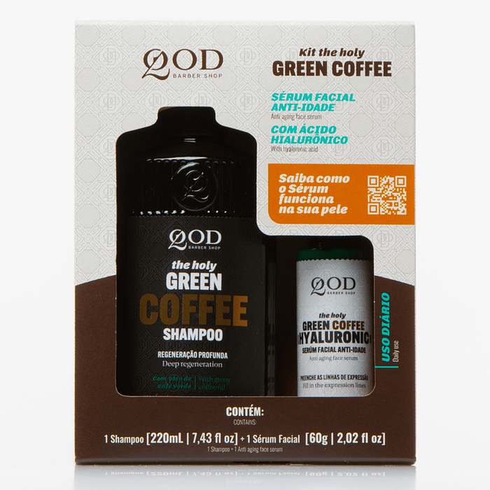 The Holy Green Coffee Kit Shampoo 220ml + Anti-Aging Facial Serum 60g 1